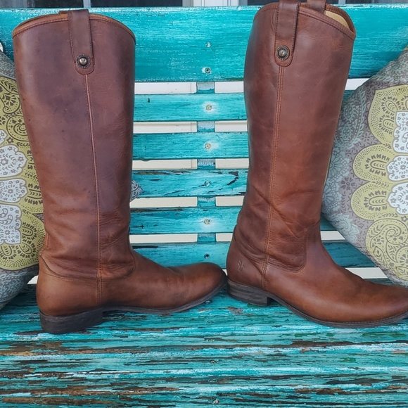 frye melissa pull on boot cognac